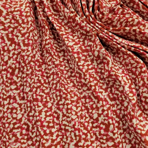 VINCE CAMUTO Red Pink Ivory Pleated Skirt Sz XL NWT - Picture 6 of 10